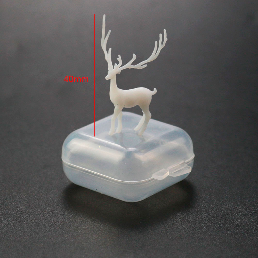 Voor leuke 3D Elanden Decoratie Bos Miniaturen Micro Landschap Decoratie Hars Vuller Kristallen Bol Plastic Fee Herten: Licht Geel