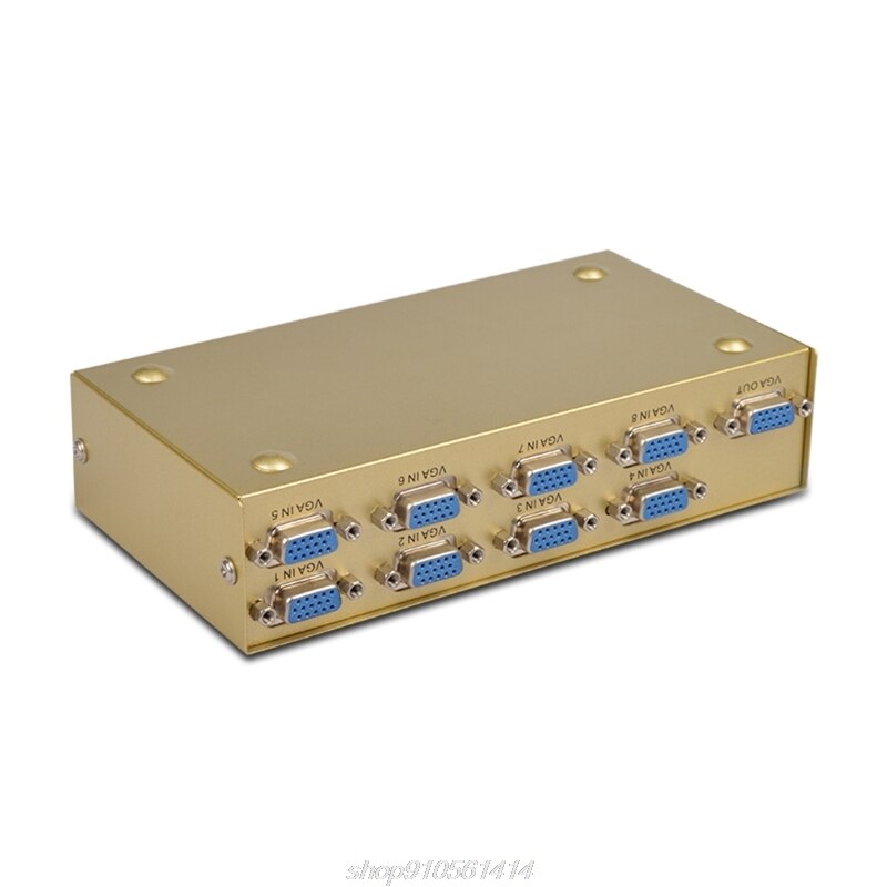 Conmutador de vídeo VGA de 8 puertos, 1920x1440, 250MHz, 8 en 1, compatible con Selector para Monitor de PC A12 21,