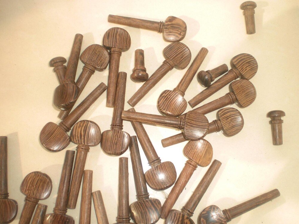 4 Sets Wenge wood Violin Pegs 4/4 inlcuding 16 pcs pegs & 4 pcs end pin all 4/4