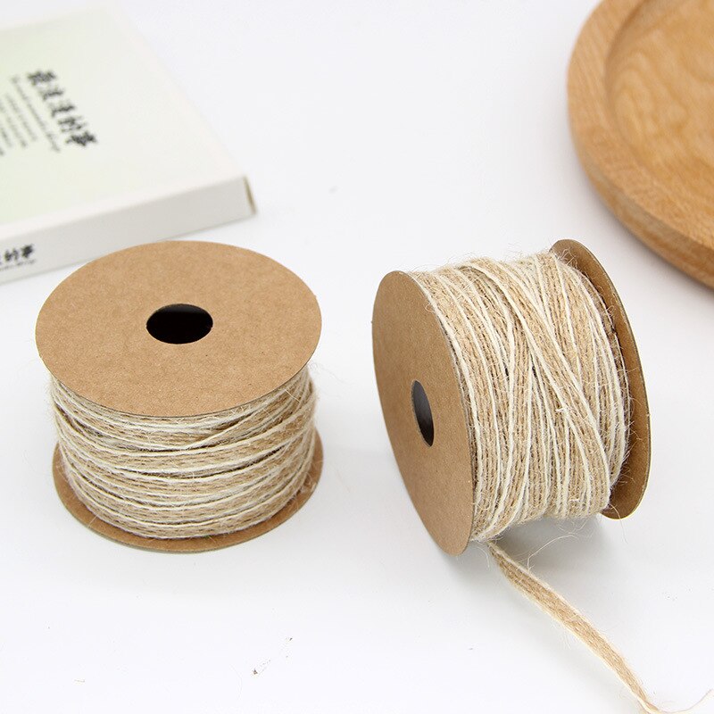 Decoratie Versieringen Tape Roll Bruiloft Met Witte Lijn 10M * 0.5 Cm Natuurlijke Vis Zijde Linnen Lint Verjaardag Diy cadeaupapier Supplies