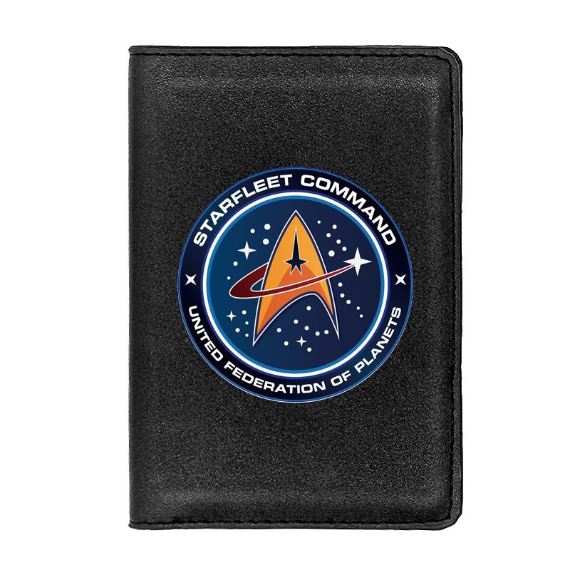 Persönlichkeit Starfleet Befehl Druck Reisepass Abdeckung Halfter Ich würde Kreditkarte fallen Reise Leder Reisepass Brieftasche: Schwarz