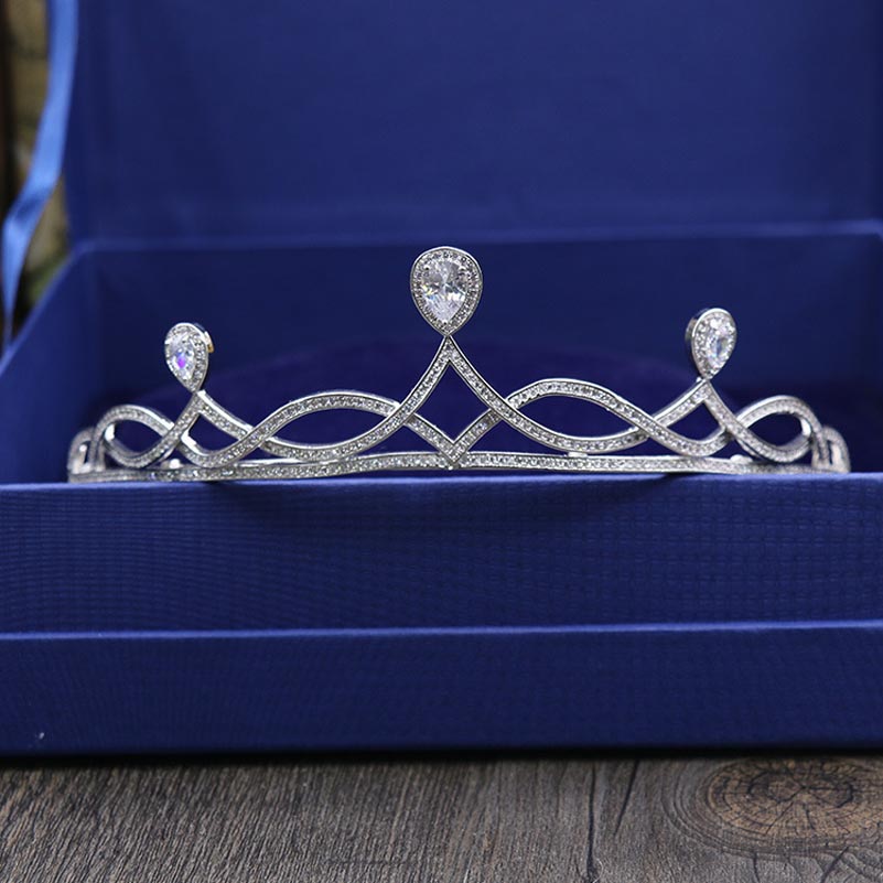 Hochzeitshaarschmuck der marke rot Bäume: funkelnde aaa-zirkonia-brautkronen und -Diademe (diademe, couronne, mariage)