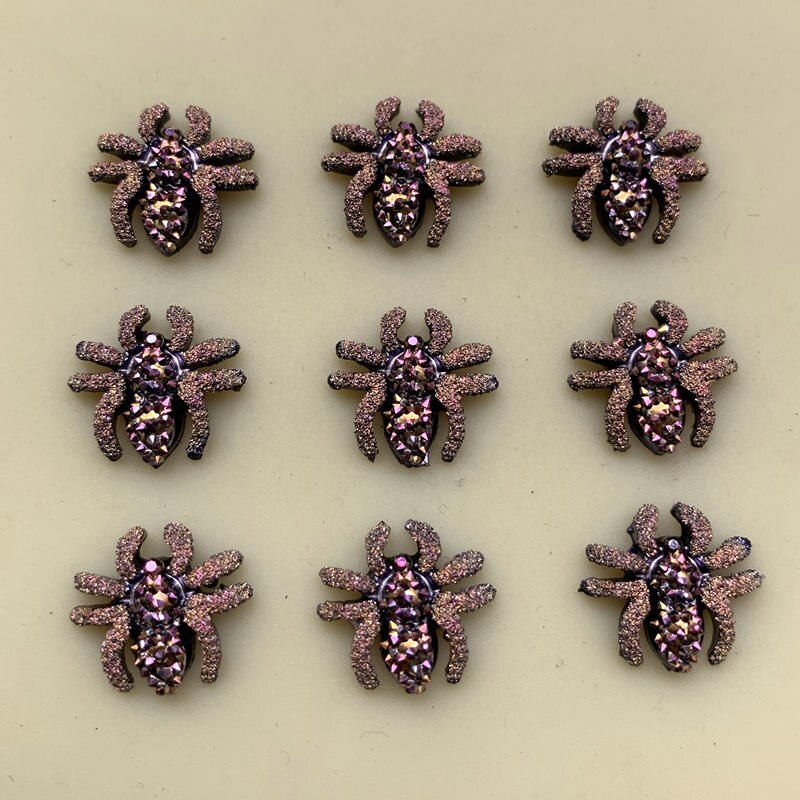 60pcs 13mm Vintage Mini Spider plat hars cabochons Rhinestone Crystal Strass Voor Kleding Sieraden Maken DIY Ambachten: B703