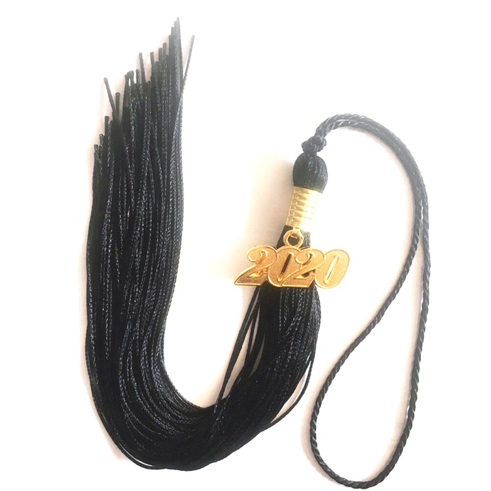 Frange avec charme vêtements Graduation chapeau gland artisanat fabrication académique accessoires couture bricolage décoration cérémonies fête: Black