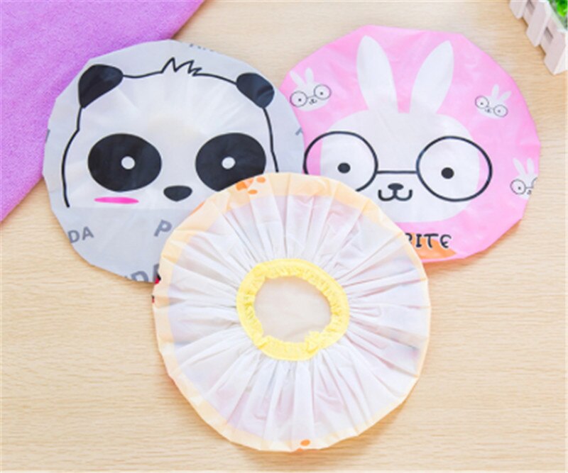 Cartoon dier waterdichte douche bad haarkap herbruikbare kanten elastische band föhn haarstomer