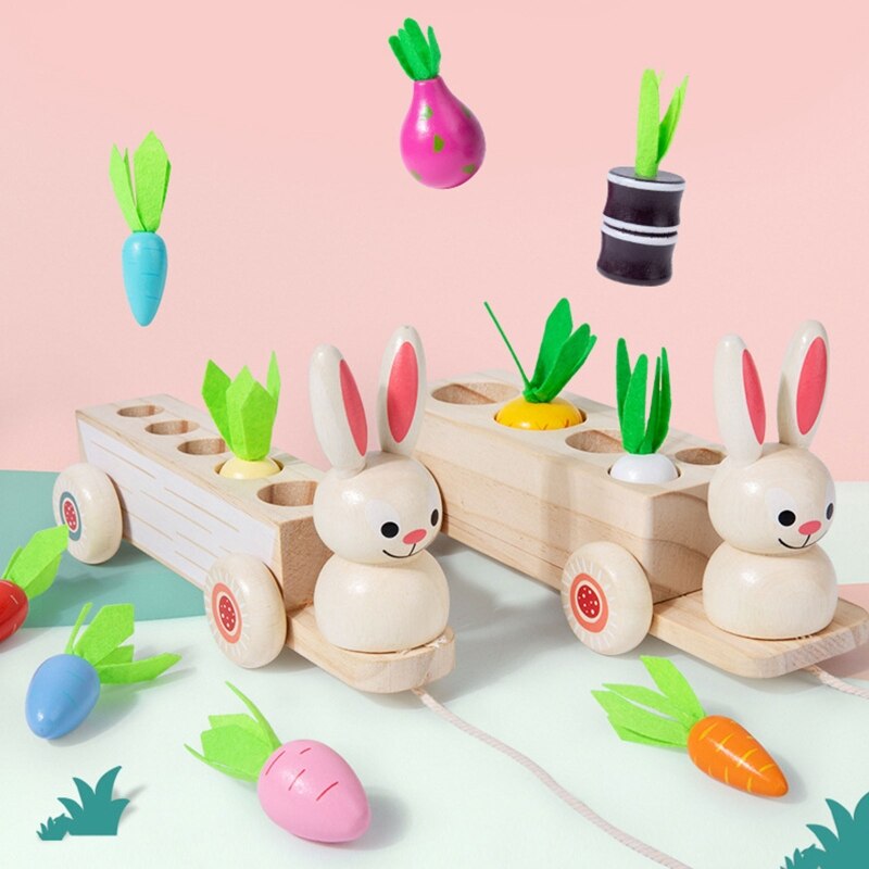 Holzkarotten-ernte-puzzle, formenzuordnungsbrett, realistisches spielzeug, gehirntraining, lernspielzeug