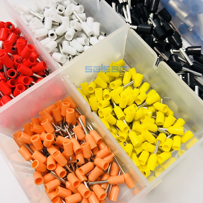 800pcs/box Cable Wire Terminal Kit End Tube Mixed Copper Wire Crimp Connector cold pressed electrical terminals