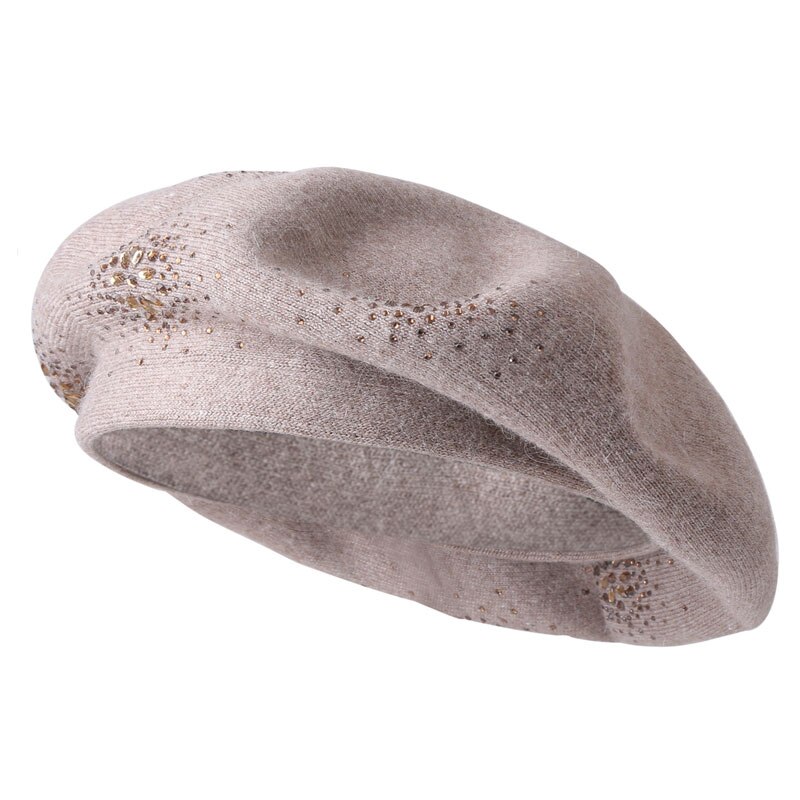 Vinter baskermössor för kvinnor ullstickade enfärgade basker kvinnliga mössor tjej höstvarma gorros märkes huvmössor