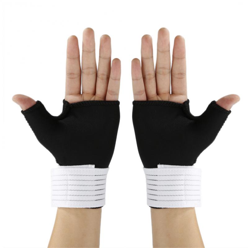 Universele Half Vinger Handschoen Sport Gym gewichtheffen Fitness Palm Pols Elastische Zachte Duim Hand Protector Ademend Handschoen