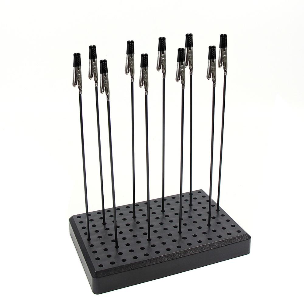 Evemodel 14X9 Holes Painting Stand Base 10pcs 20pcs Alligator Clips With Rubber Cover Set Updated Modeling Tools GJJC09: black