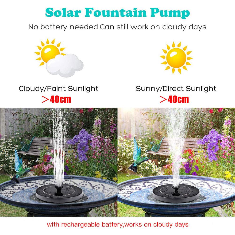 2.4W 9V Solar Fontein Pomp Draagbare Drijvende Zonne-energie Fontein Pomp Voor Vogelbad Tuin Achtertuin Vijver Zwembad