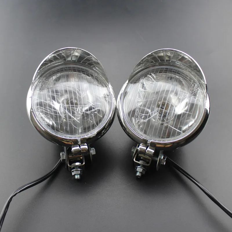 12v Motorcycle Bulb Spot Light Headlight Fog Driving Lamp Custom Chopper Cafe Racer Old School Bobber Touring Dirt bike