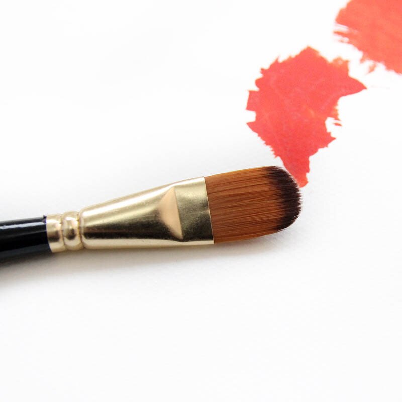 Artist Paint Brush Set 5Pcs Nylon Hair Wood Black Handle Watercolor Acrylic Oil Brush Painting Art Supplies