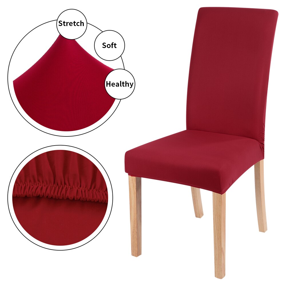 1 st ren färg pu läder tyg material vattentät matplats stol klädsel hotell bankett sätes klädsel stol skydd: B-röd
