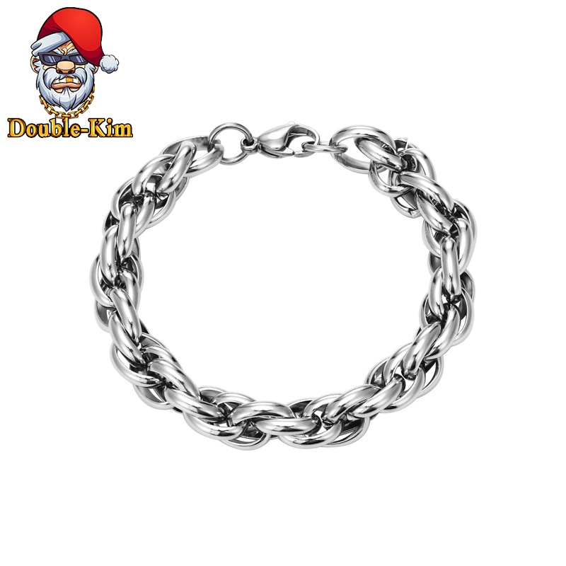 In elkaar grijpende armband hiphop straatcultuur titanium roestvrij staal materiaal klassieke kettingarmband heren trendy sieraden