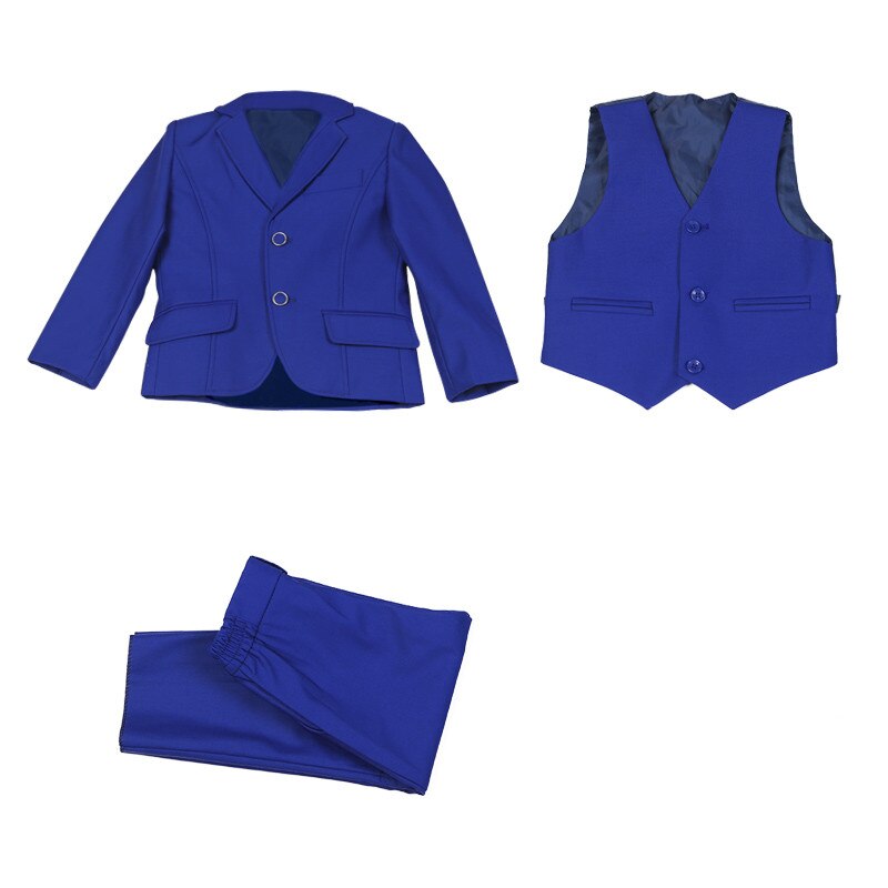 Nimble-Conjunto de 3 piezas para niños, traje azul con botonadura única, para bodas, traje infantil: 10 años