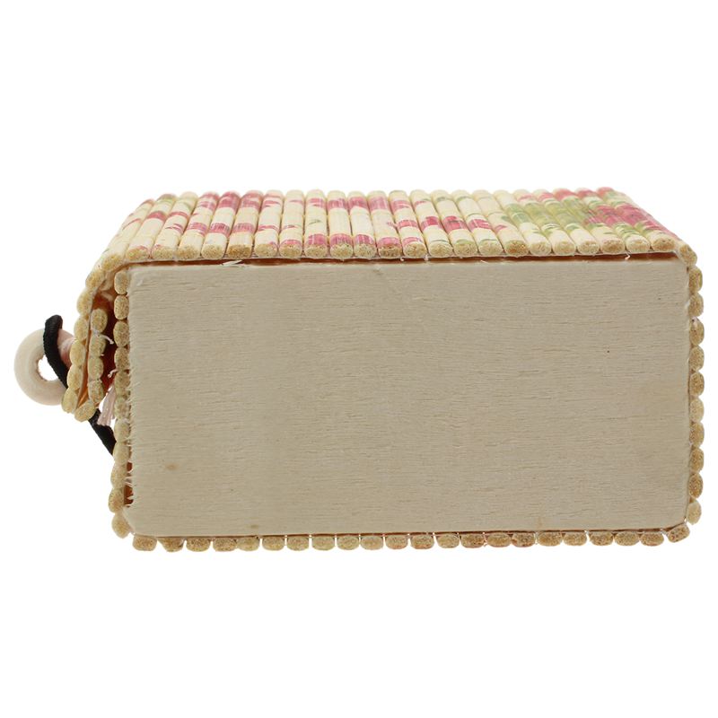 1Pc Delicate Ring Ketting Oorbellen Bamboe Houten Case Sieraden Opbergdozen Grote Bloemen