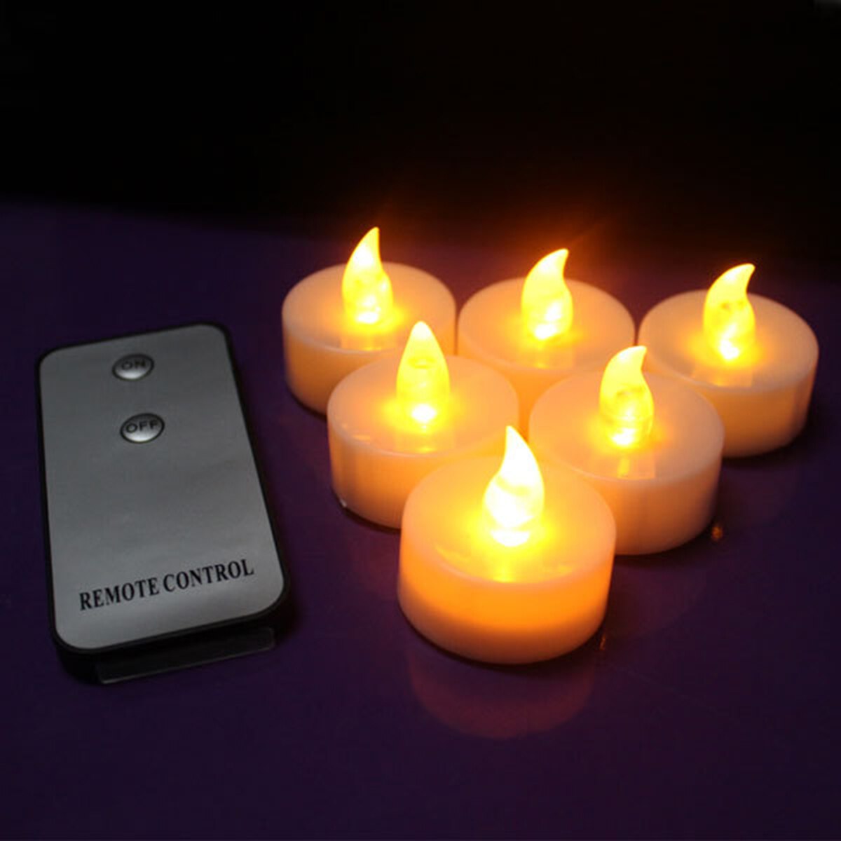 12pcs DIY LED Candles With Remote Control Windproof LED Tea Lights Battery Operated Smokeless Candles For Party Decoration​