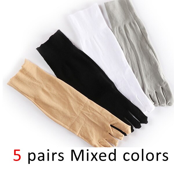 5 paar dames teen zijden sokken nylon effen dunne Japanse stijl zacht elastisch duurzaam zweetabsorberend ademend 5-vinger sokken: MULTI