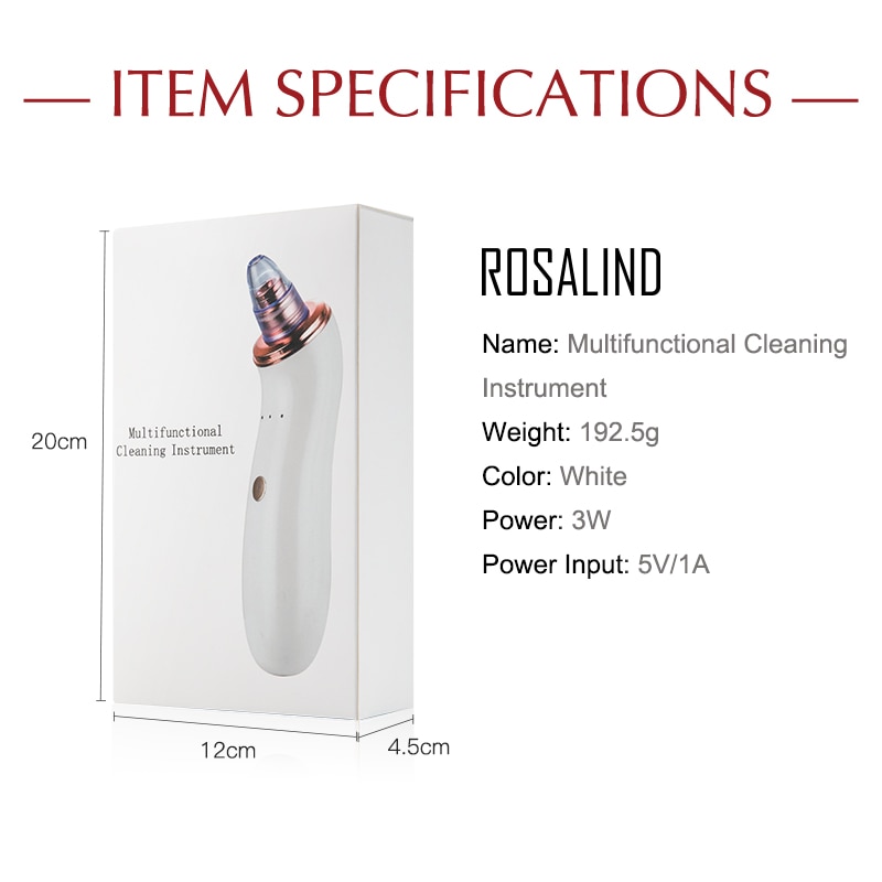 ROSALIND Blackhead Remover Facial Deep Cleaner Skin Care Pore Vacuum Acne Pimple Black Dot Remover Machine Skin Care Tools