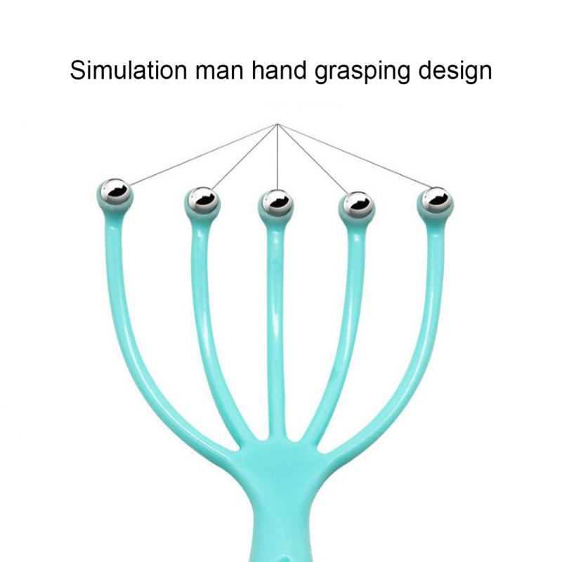 Masajeador de cabeza con cuentas magnéticas, rascador de cabeza Manual para el cuidado de la salud, gancho de masaje para cuero cabelludo de plástico, herramienta de relajación, 1 ud.