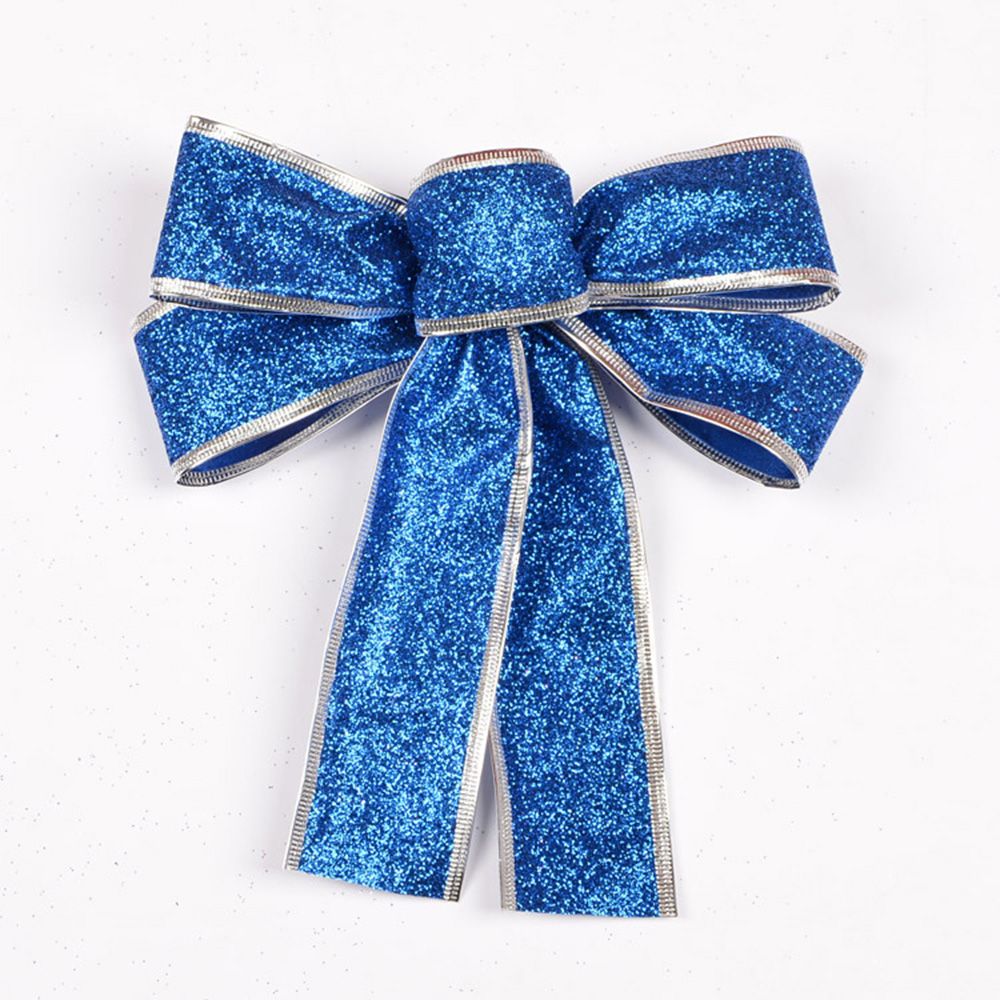25cm jul glitter stora rosetter julgran dekor år leveranser bröllop band fest dekoration prydnader pilbåge: Blå