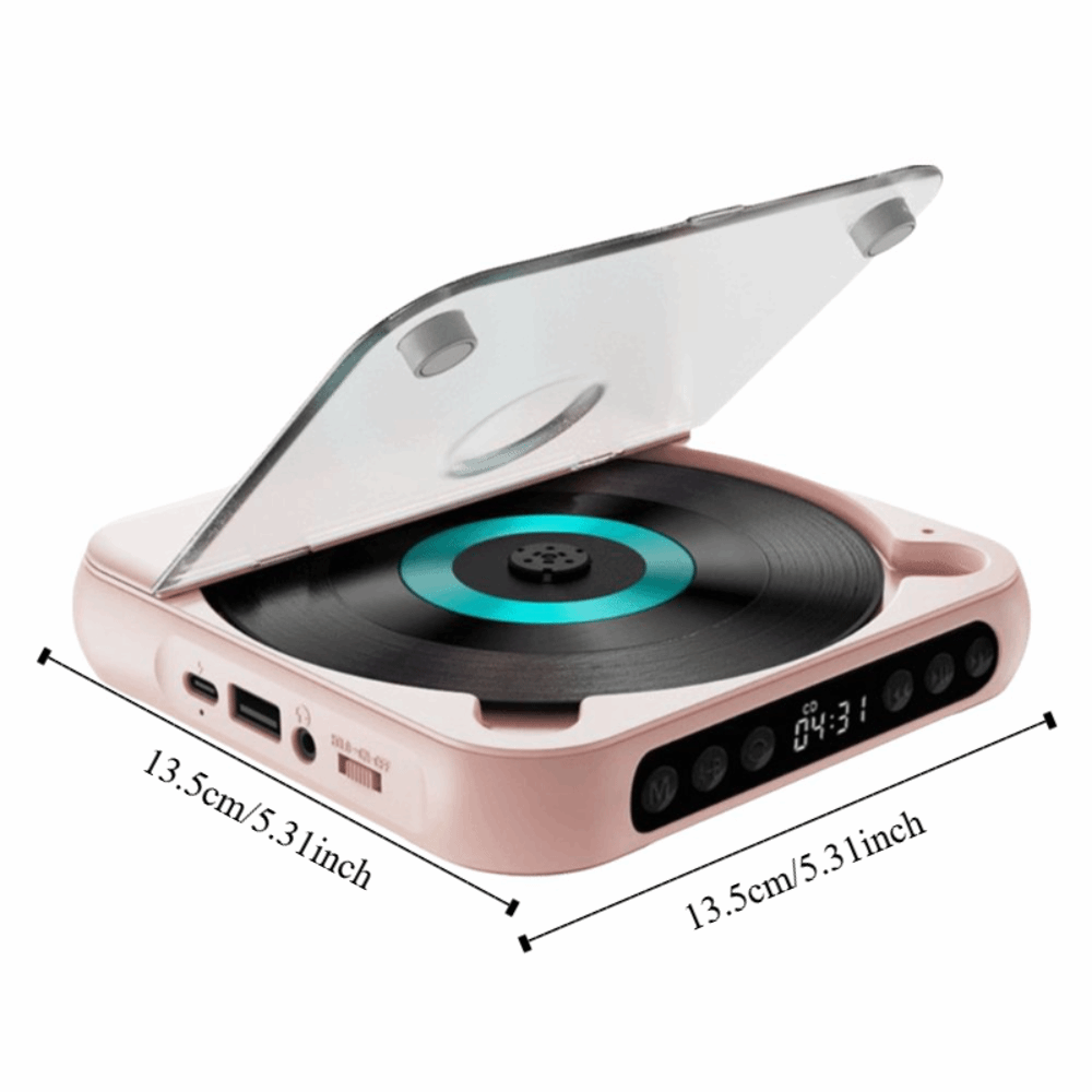 Dustproof Cover CD Player A-B Repeat Timer 6 Modes Portable Music Player LED Screen FM Radio Bluetooth Music Player