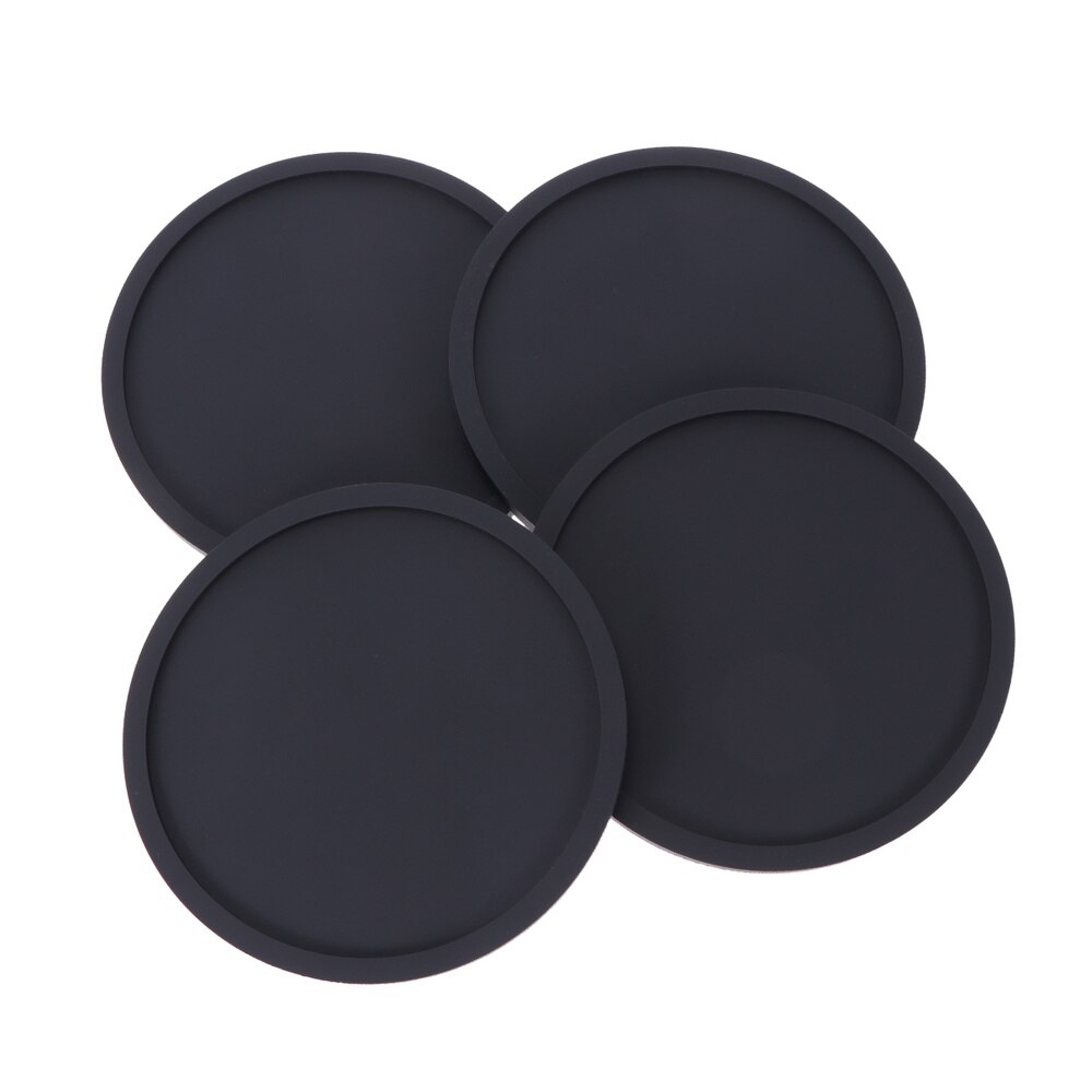 Tapete de vaso engrosado redondo para cocina, práctico posavasos antideslizante, almohadilla de aislamiento térmico para el hogar, color negro, 8 Uds.: Black