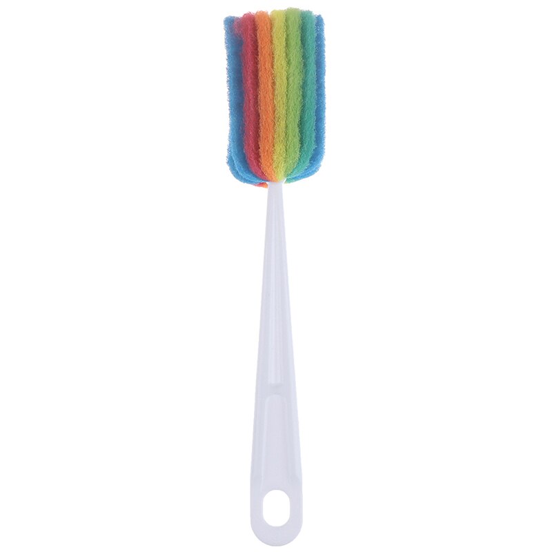 Garrafa de água colorida destacável copo caneca de vidro lavagem esponja limpeza escova purificador com alça utensílios de limpeza escova de vidro: Default Title