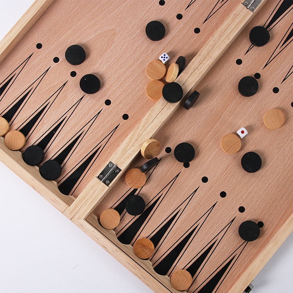 3 in- in-1 reisspelletjes voor kinderen, schaakbordset, draagbaar speelgoed, houten beginners, backgammon, leerzaam, opvouwbaar, entertainment