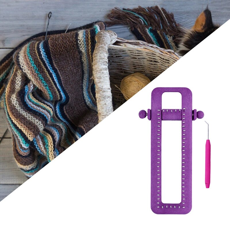 Kit de telar de calcetines ajustables para principiantes, bufanda de costura de punto, herramienta para tejer, suministros de punto, marco de tejido de ABS, telar