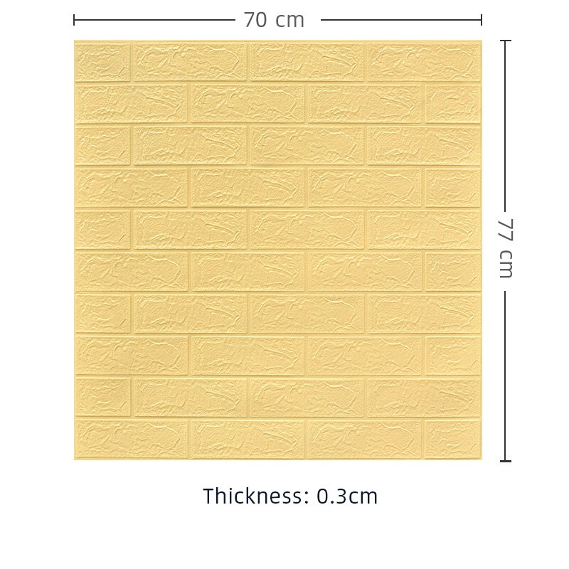 Paneles autoadhesivos 3D para pared, papel tapiz autoadhesivo, adhesivos para el salón, dormitorio, habitación de niños, papeles de ladrillo, decoración del hogar, 12 Uds.: yellow-1