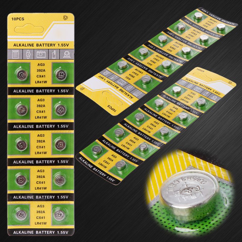 10 PIÈCES Pile Pile alcaline AG3 1.55V Piles Bouton SR41 192 L736 384 SR41SW CX41 LR41 392 Lampe Chaîne Lumière De Doigt Montre