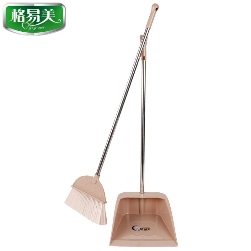 Traje recogedor de escoba de Herramientas de limpieza plegables para el hogar combinación de escoba de polipropileno de plástico suave limpieza de cabello juegos de ayuda sin polvo: Khaki