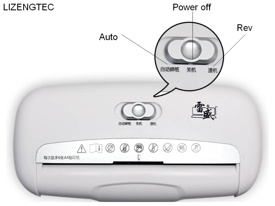 Lizengtec Multi-Functionele A4 Elektriciteit Papiervernietiger 2 Niveau Geheimhouding 6Mm