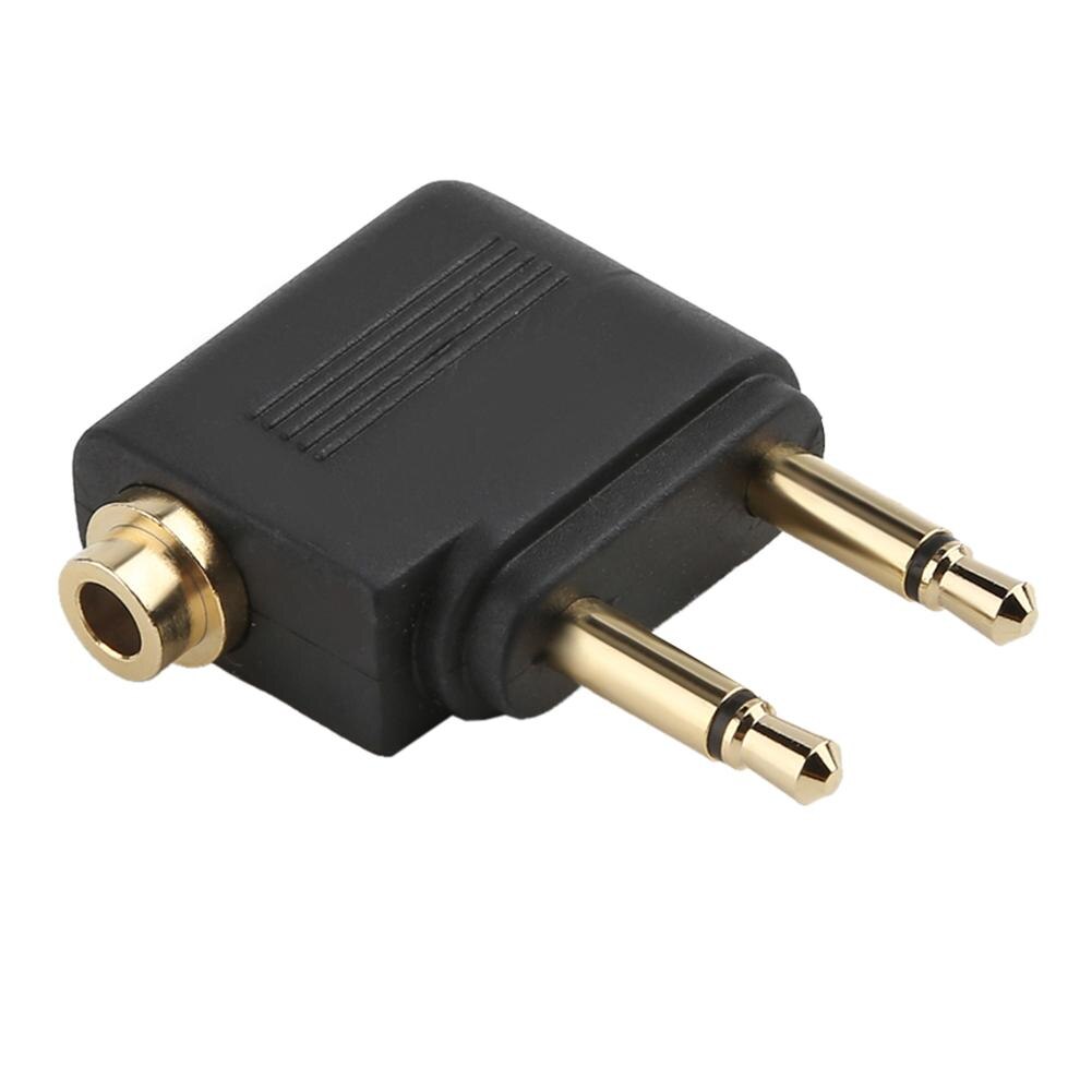 Plug Adapter Jack Audio Hoofdtelefoon Converter Adapter Headset Connector 3.5 Mm Voor Luchtvaartmaatschappij Vliegtuig Reizen Oortelefoon