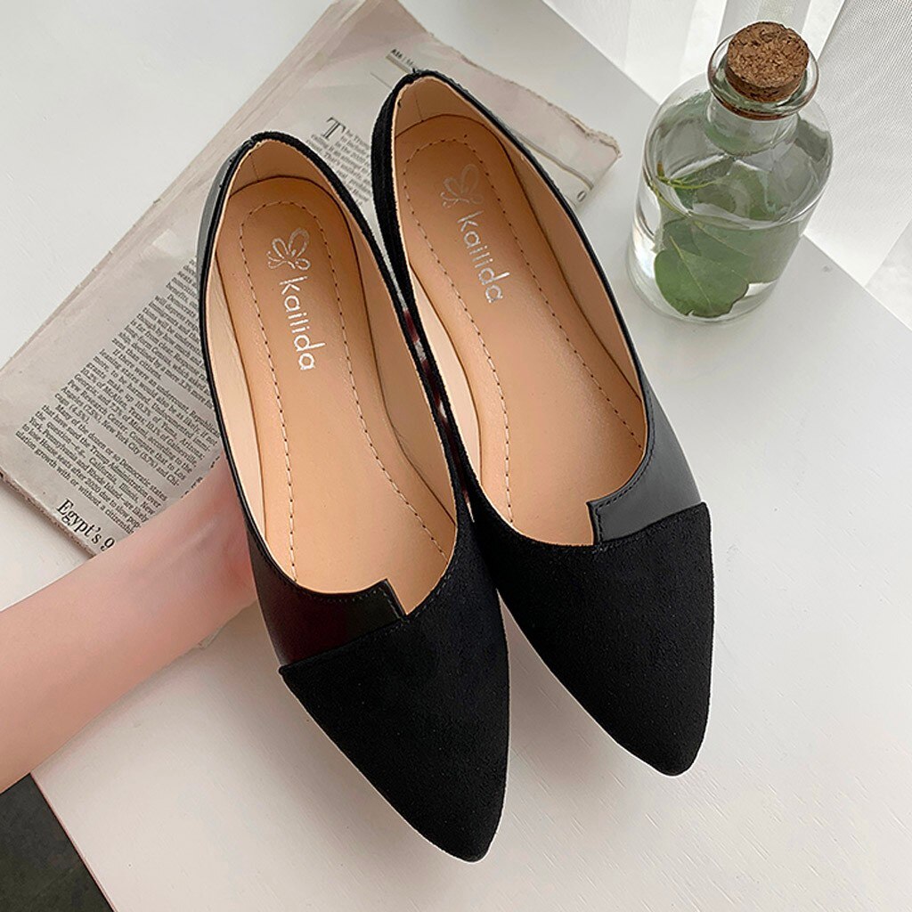 Mocassins plats roses à semelle plate pour femmes, chaussures de bateau légères et douces pour dames, mocassins de printemps pour dames: Black / 38