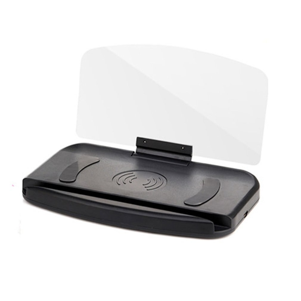 1 stuk mobiele telefoonbeugel hud auto navigatie projector head-up display qi draadloze oplader autobeugel: Draadloos snelladen