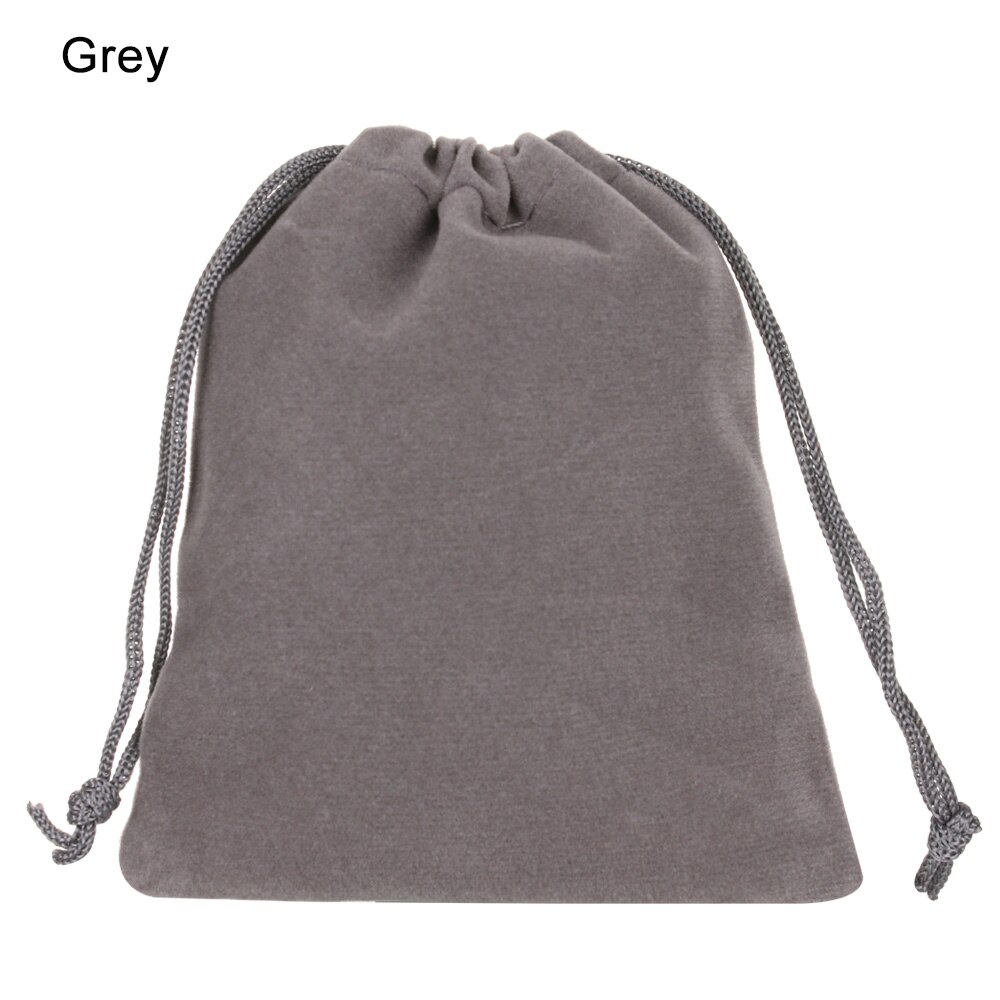 10x12cm Small Velvet Drawstring Pouch Bag Durble Christmas/Wedding Bags Beauty Dice Storage: grey