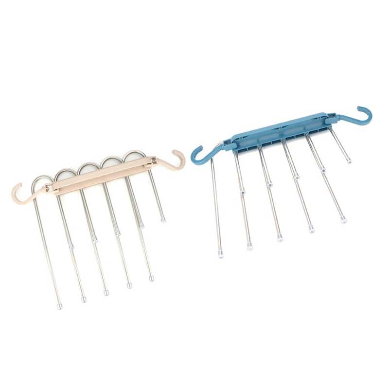 Percha de pantalones plegable telescópica multicapa, estante de almacenamiento para dormitorio, armario, organizador de ropa
