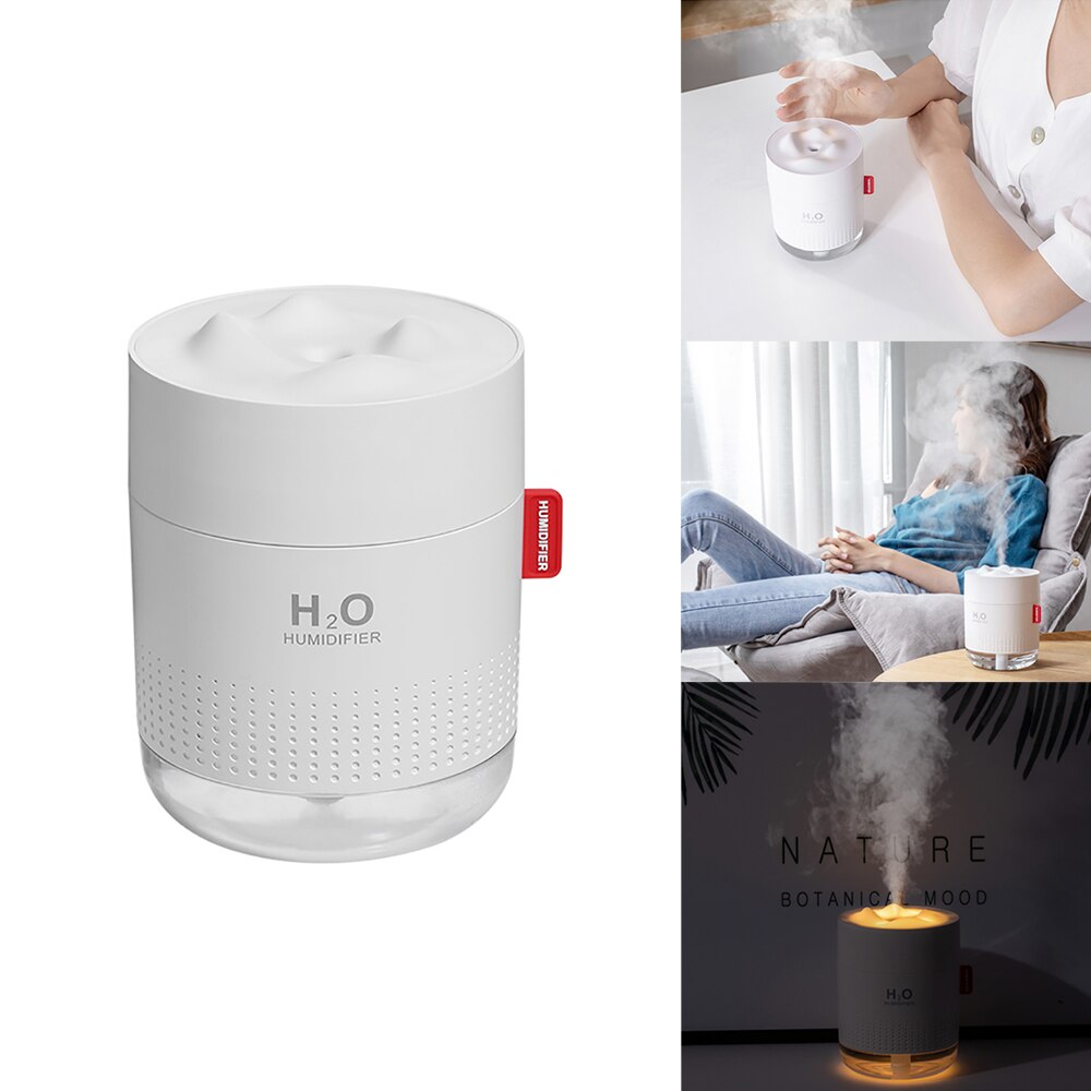 500ml ultralyds luftfugter mini luftfugter husholdningsforstøver diffuser usb desktop indendørs luftrenser 500ml sikkerhed: Hvid