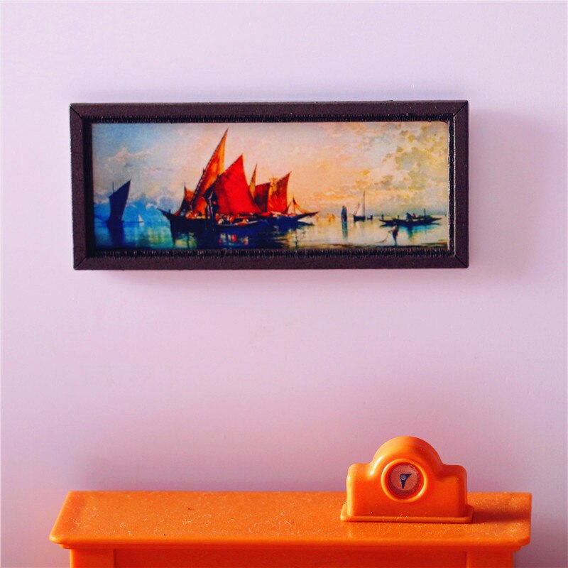 3pcs/set Dollhose Miniature Mini Wall Painting Pretend Play for Bjd OB11,blyth Doll House Living Room Wall Decor Furniture Toys: style7