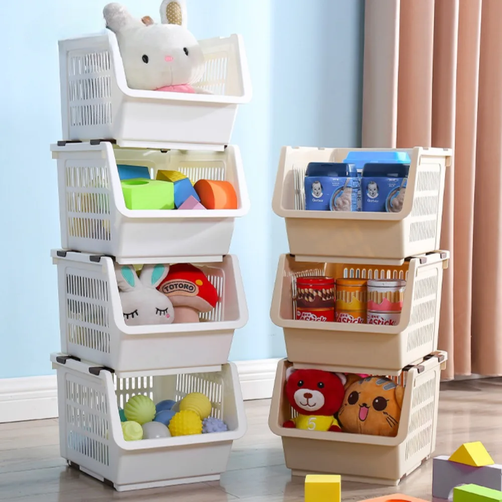 Kitchen Stackable Basket High-capacity Household Multi-layer Rack Durable And Sturdy Bathroom Shelves Storage Basket Stackable