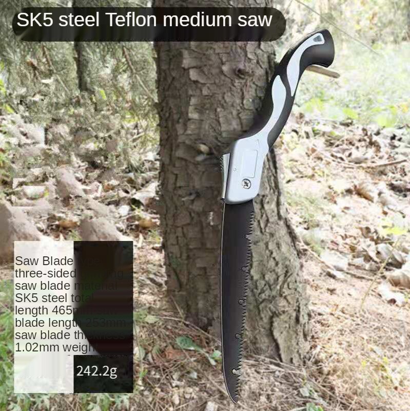 Sierra plegable afilada para árboles, sierra Manual para talar árboles y talar madera, pequeña, Universal: Negro