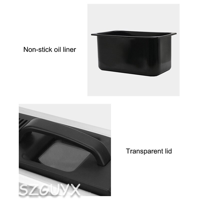 Electric Oil Deep Fryer Stainless steel Commercial Fried Chips Frying Pot Oven Pan French Fries Grill Machine 220V