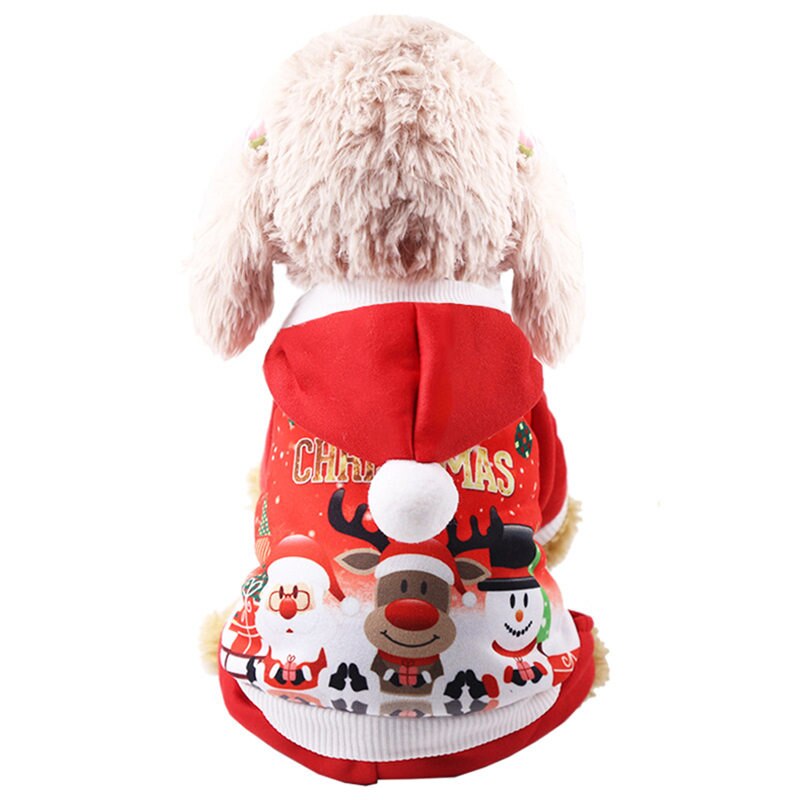 Jul hundkläder vint kappa kläder tomte dräkt husdjur hund julkläder söt valp outfit för hund xs-xxl  u3