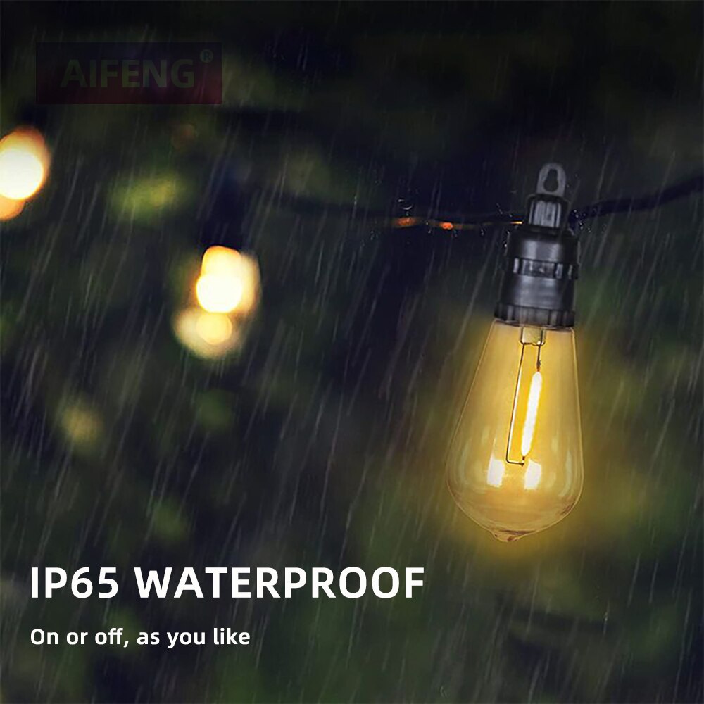 AIFENG Outdoor Waterproof Series Lights Low Pressure Safety Led String Lights Outdoor Edison Bulb
