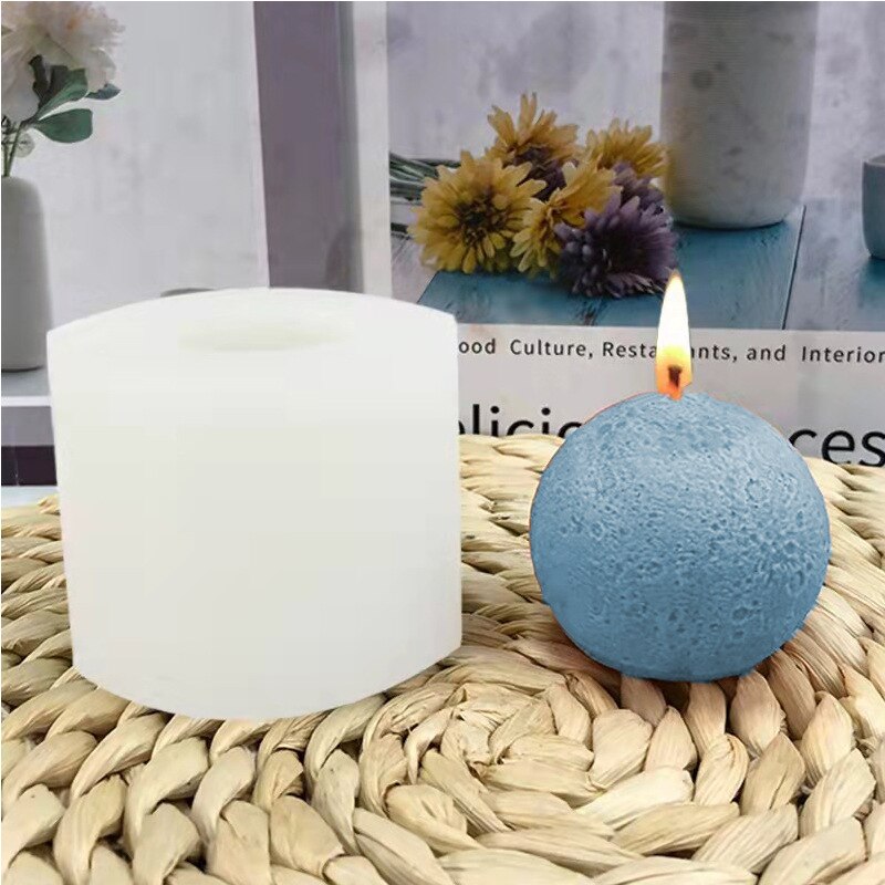 Creatieve Ruimte Planeet Kaars Siliconen Mal Diy Sferische Maan Aromatherapie Kaars Gips Cake Decoratie Mold Kaars Maken