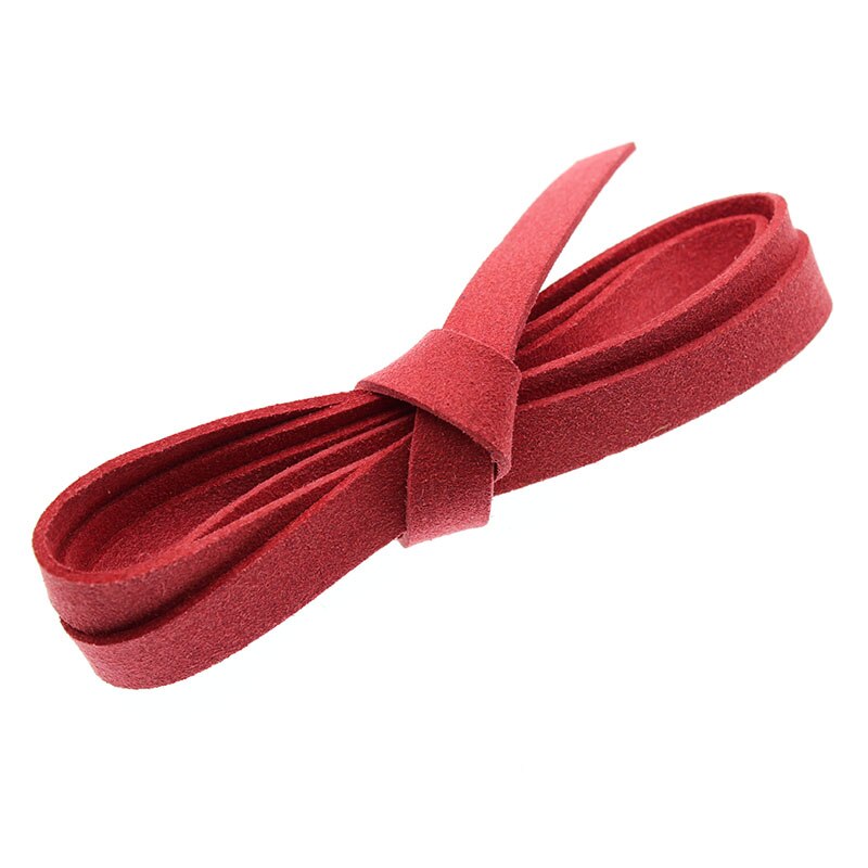 3 metrów/partia 8mm płaskie zamszowe koreański aksamitna skóra przewód liny nici do tworzenia biżuterii naszyjnik DIY bransoletka biżuteria akcesoria: red