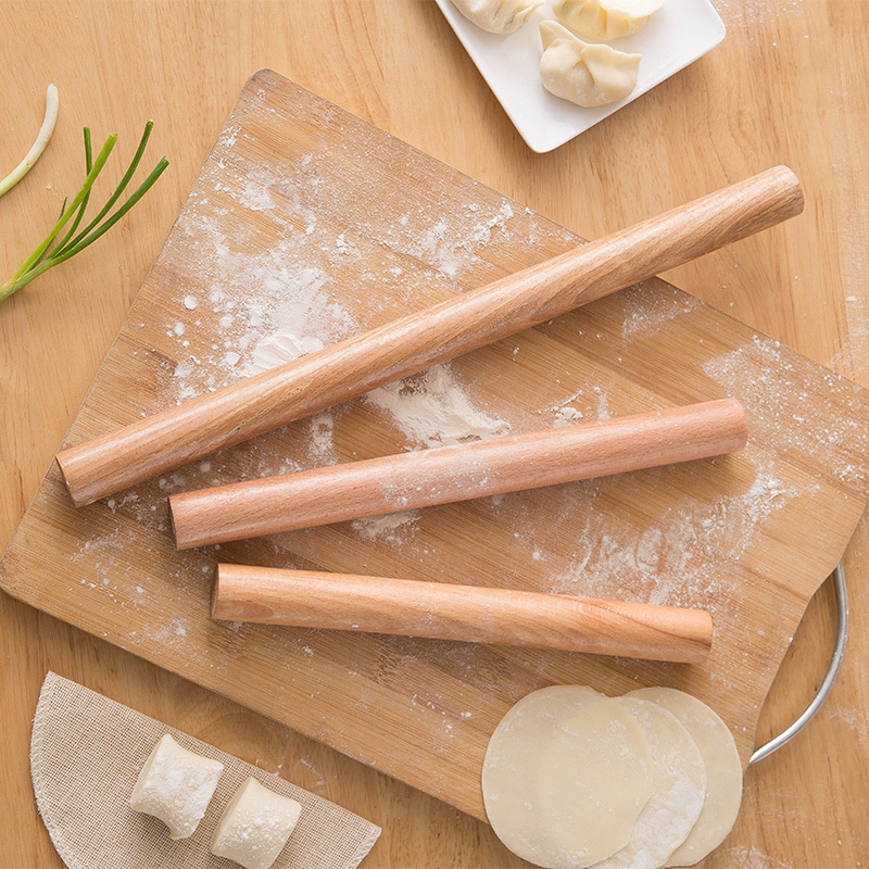 Natural Beech Solid Wood Household Dumpling Skin Mini Rolling Pins Pin Stick Dough Baking Tool Gadgets Roller Kitchen